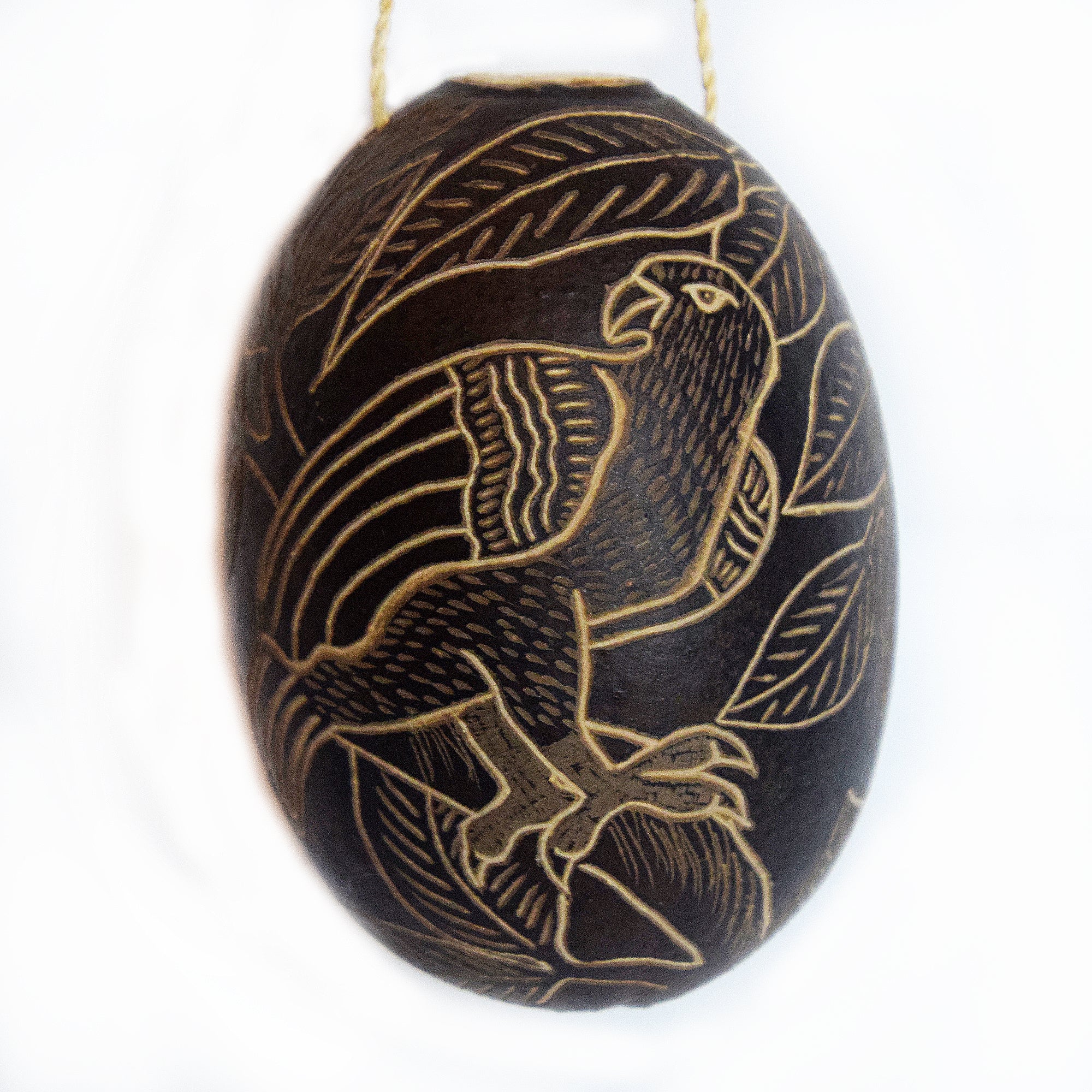 Hawk Eagle Bird Calabash Christmas tree ornament and hand rattle - Amazon Ecology