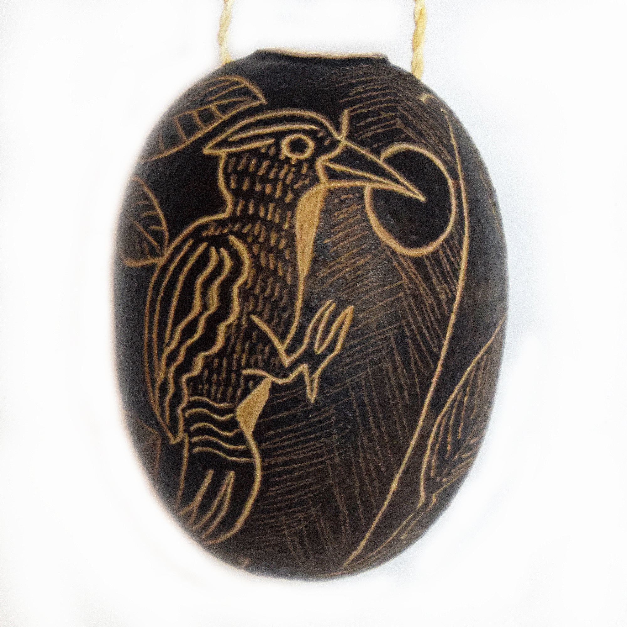 Woodpecker Bird Calabash Christmas tree ornament and hand rattle - Amazon Ecology