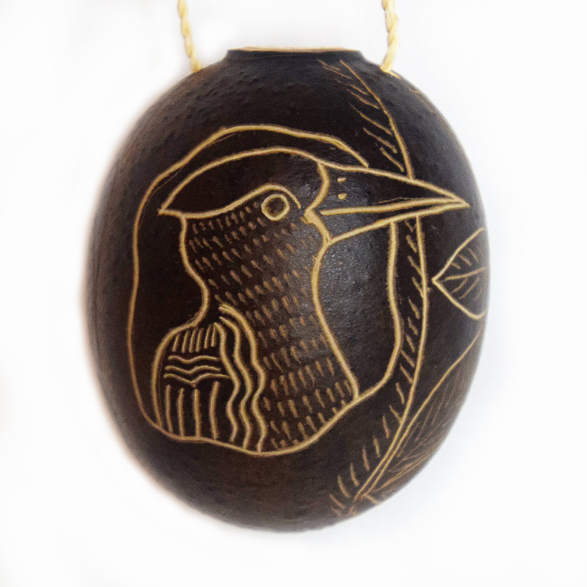 Woodpecker Bird Calabash Christmas tree ornament and hand rattle - Amazon Ecology