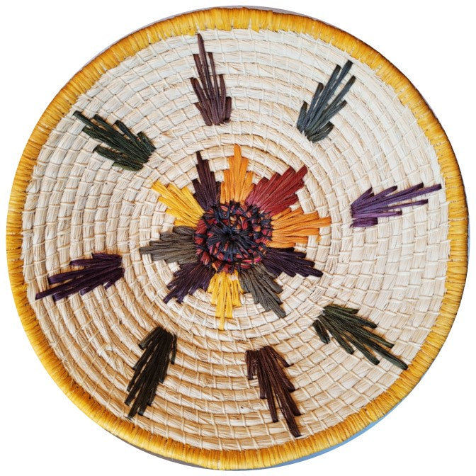 Red Sun Decorative Basket - Fair Trade and Handwoven by Peruvian Amazon artisan - Amazon Ecology