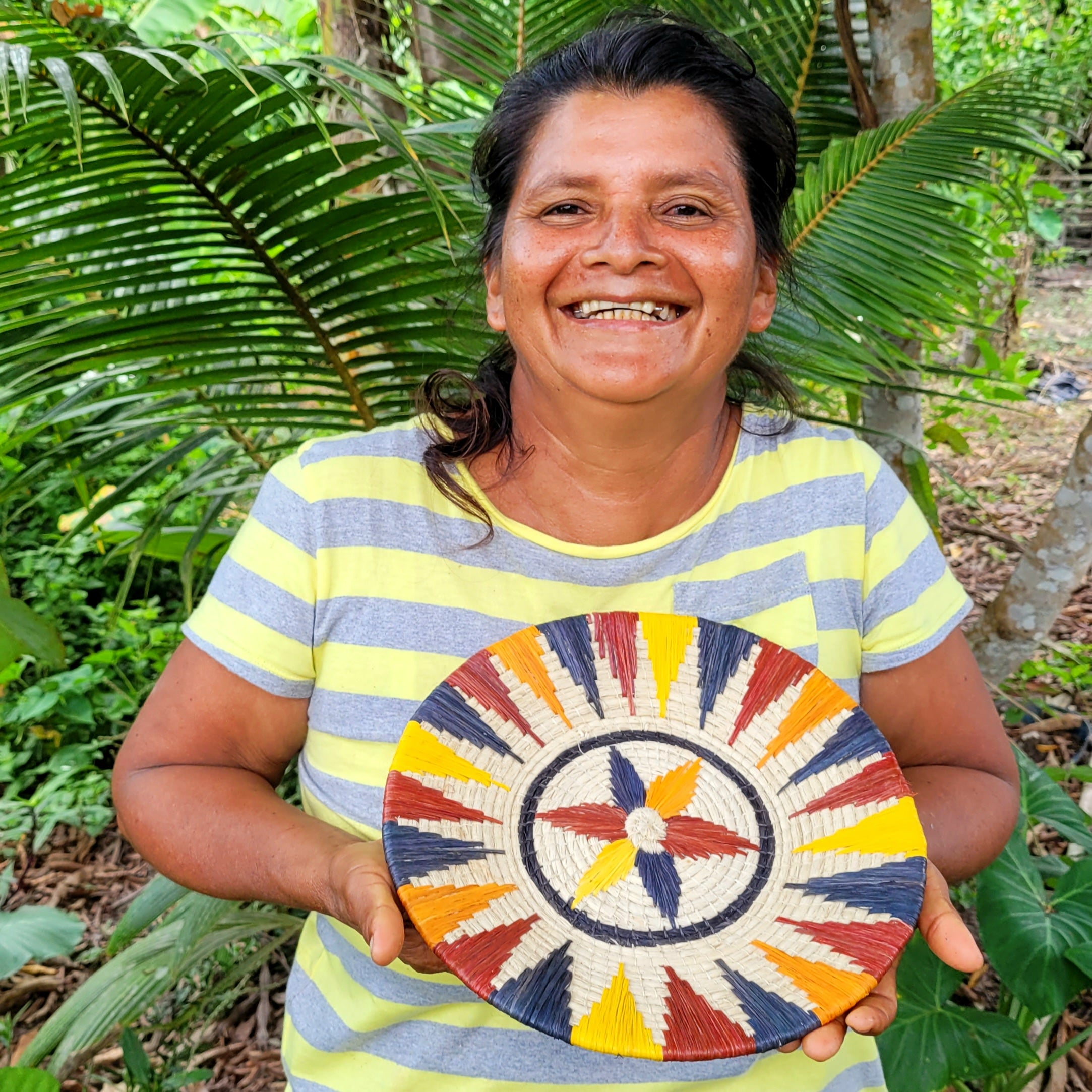 Inner Star and Ring Handwoven Basket - Fair Trade from the Peruvian Amazon
