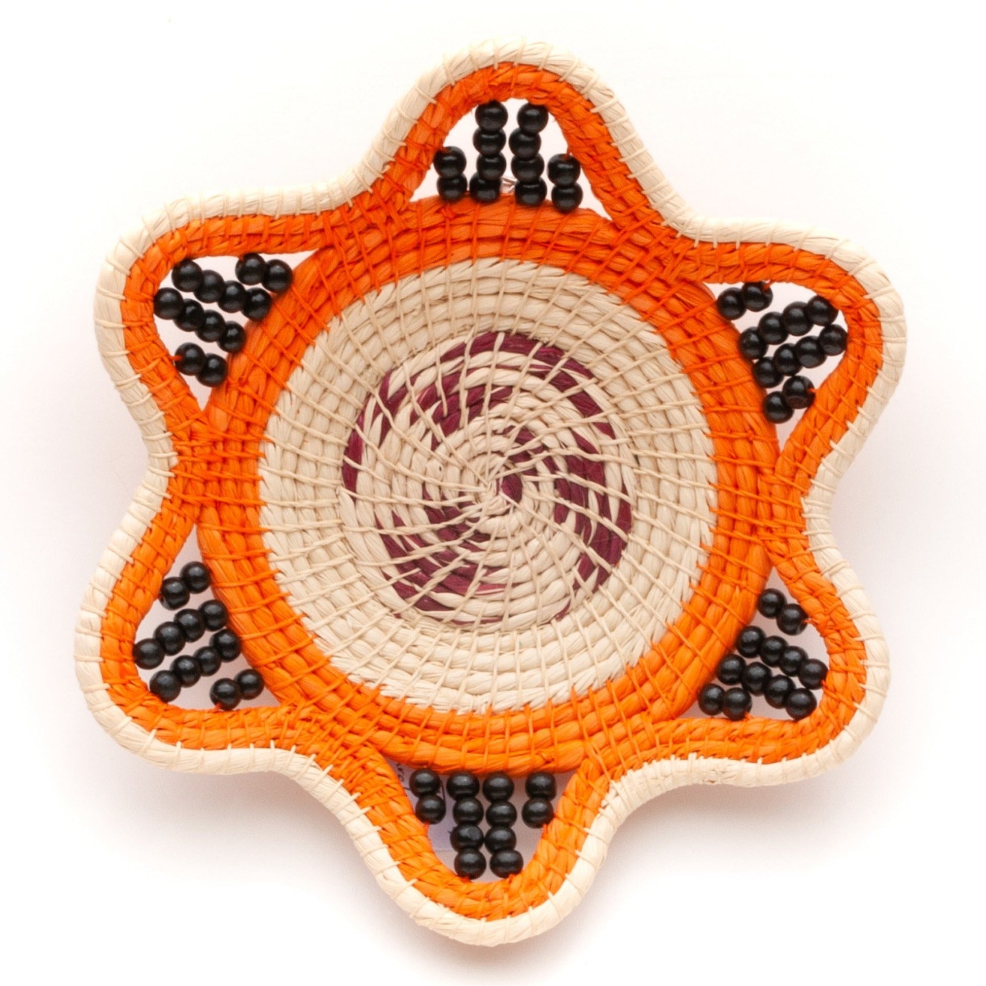 Orange Lollipop Decorative Basket - Fair Trade and Handmade by Peruvian Amazon Artisan - Amazon Ecology