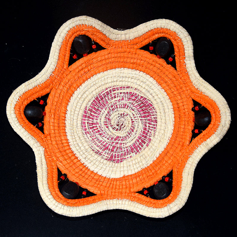 Orange Lollipop Decorative Basket - Fair Trade and Handmade by Peruvian Amazon Artisan - Amazon Ecology