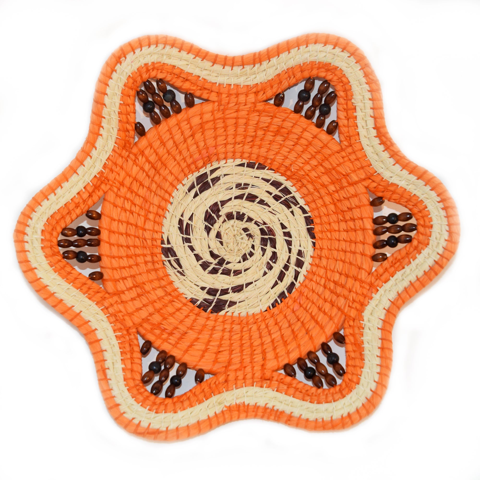 Orange Lollipop Decorative Basket - Fair Trade and Handmade by Peruvian Amazon Artisan - Amazon Ecology
