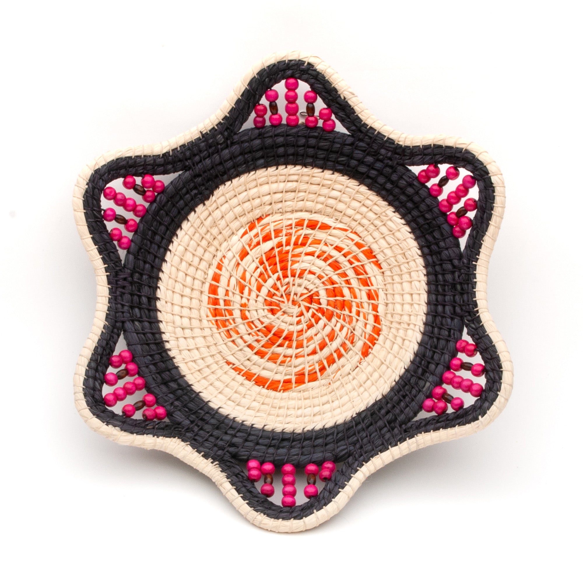 Onyx with orange swirl - Fair Trade and Hand Made by Peruvian Amazon Artisan - Amazon Ecology