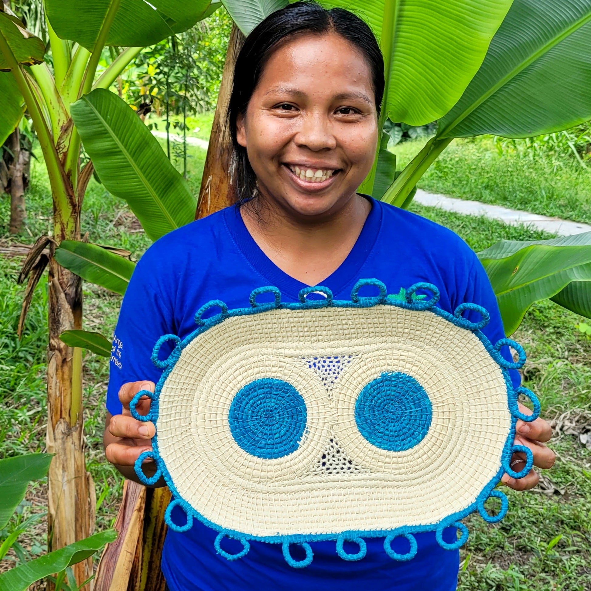Turquoise Eyes - Fair Trade Basket - Handmade by Peruvian Amazon artisan - Amazon Ecology