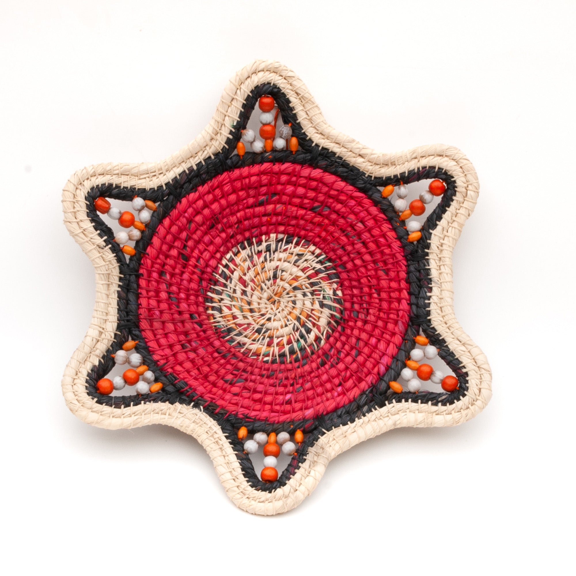 Scarlet Cyclone Handwoven Basket - Fairtrade and Handmade by Peruvian Amazon artisan - Amazon Ecology