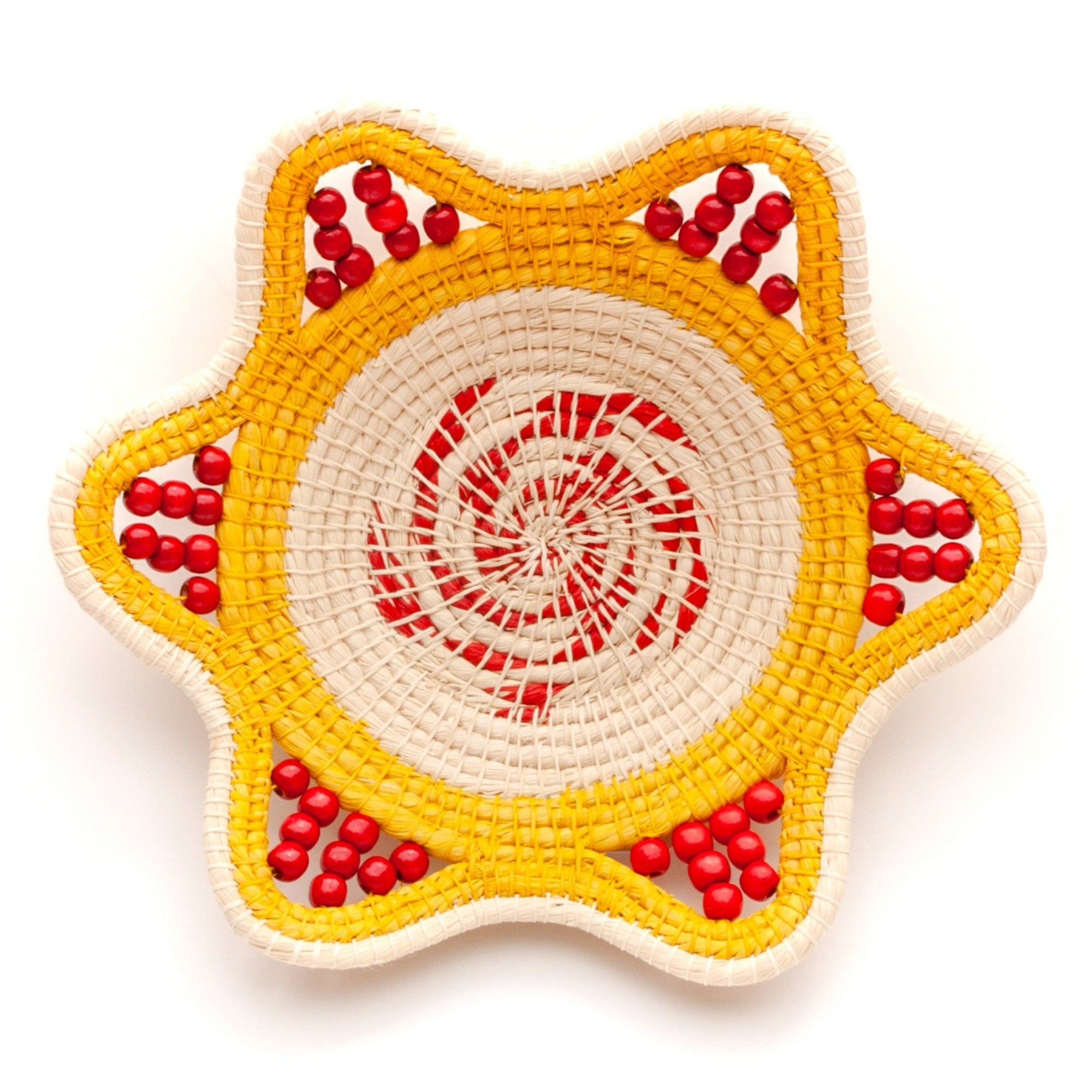 Candy Cane and Lemon Decorative Basket - Handwoven and Fair Trade - Amazon Ecology