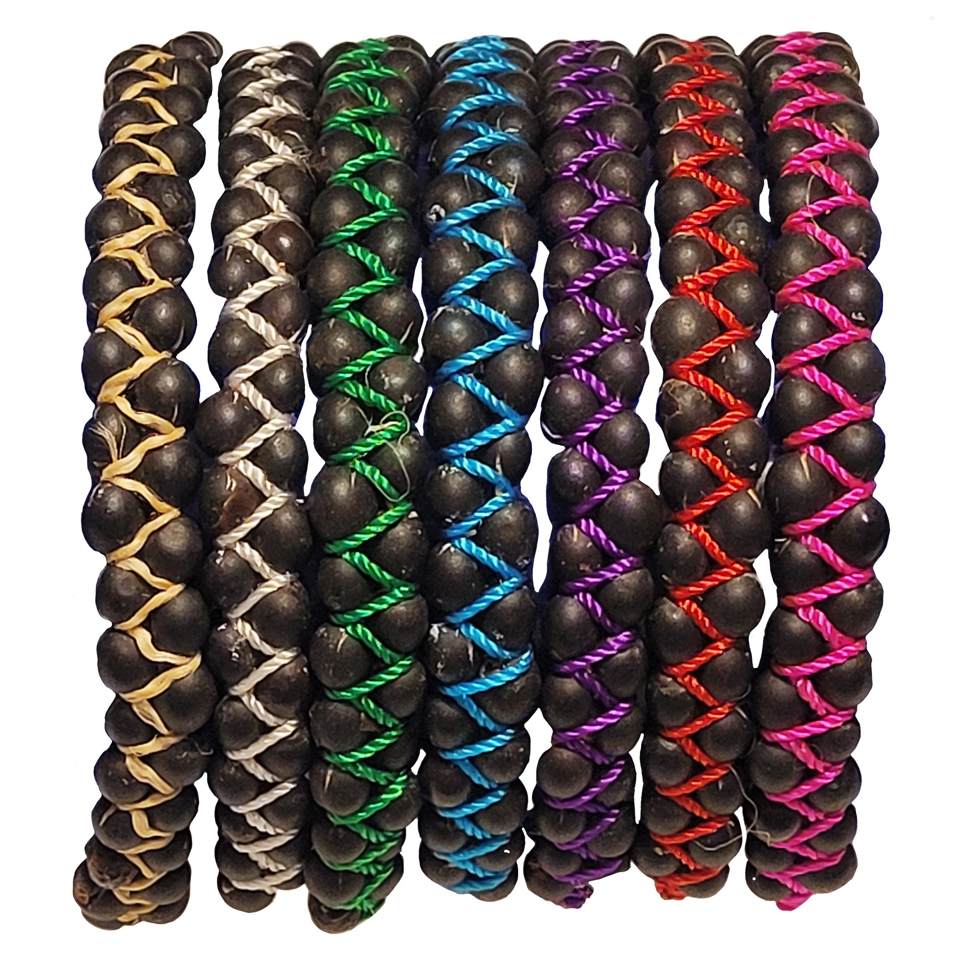 Twin-row achira seed bracelet made by Peruvian Amazon artisan - Amazon Ecology