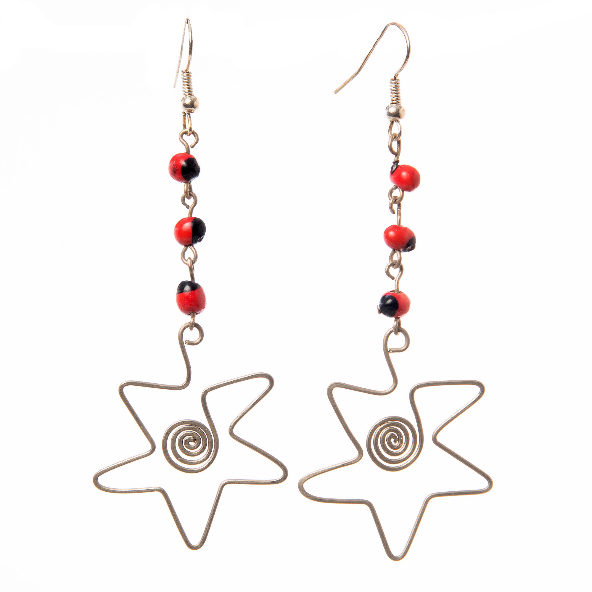 Silver Wire Earrings with Fun Designs