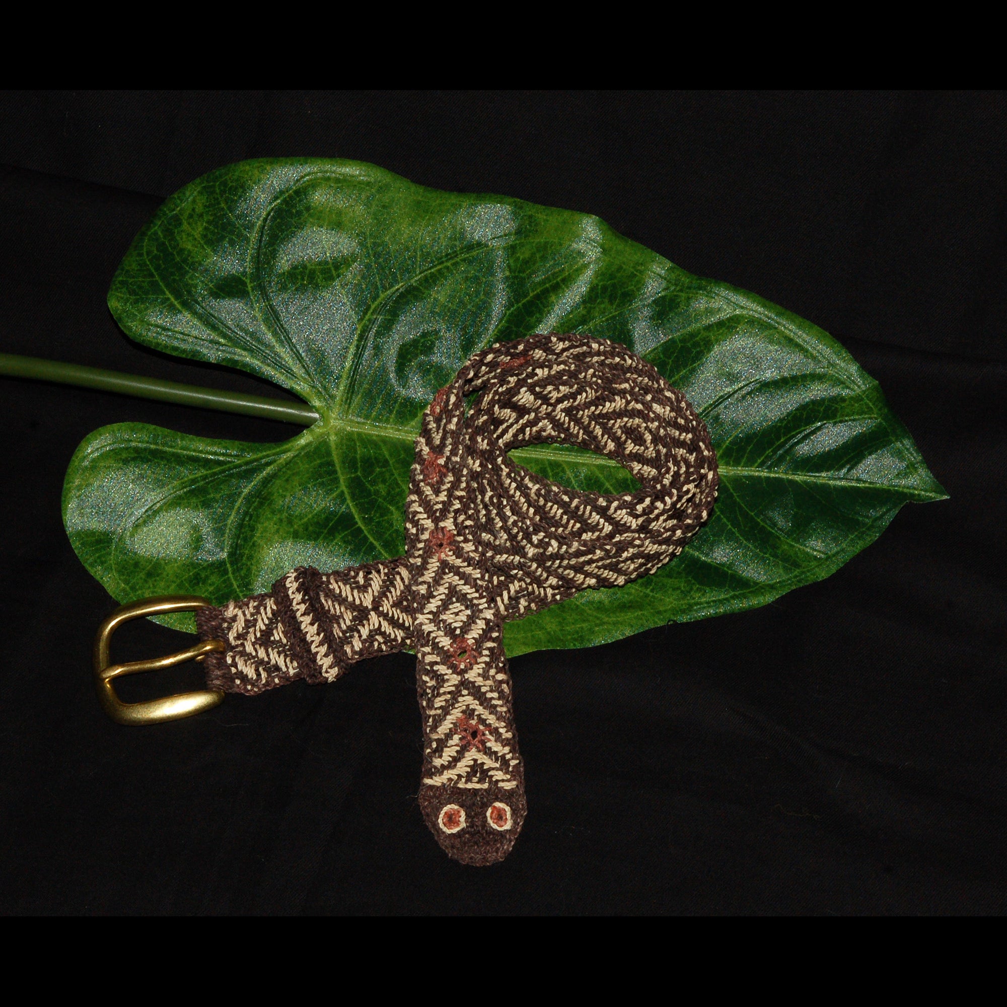 FAIR -TRADE HAND-MADE BELT ANACONDA PATTERN - WOVEN BY PERUVIAN AMAZON ARTISAN - Amazon Ecology