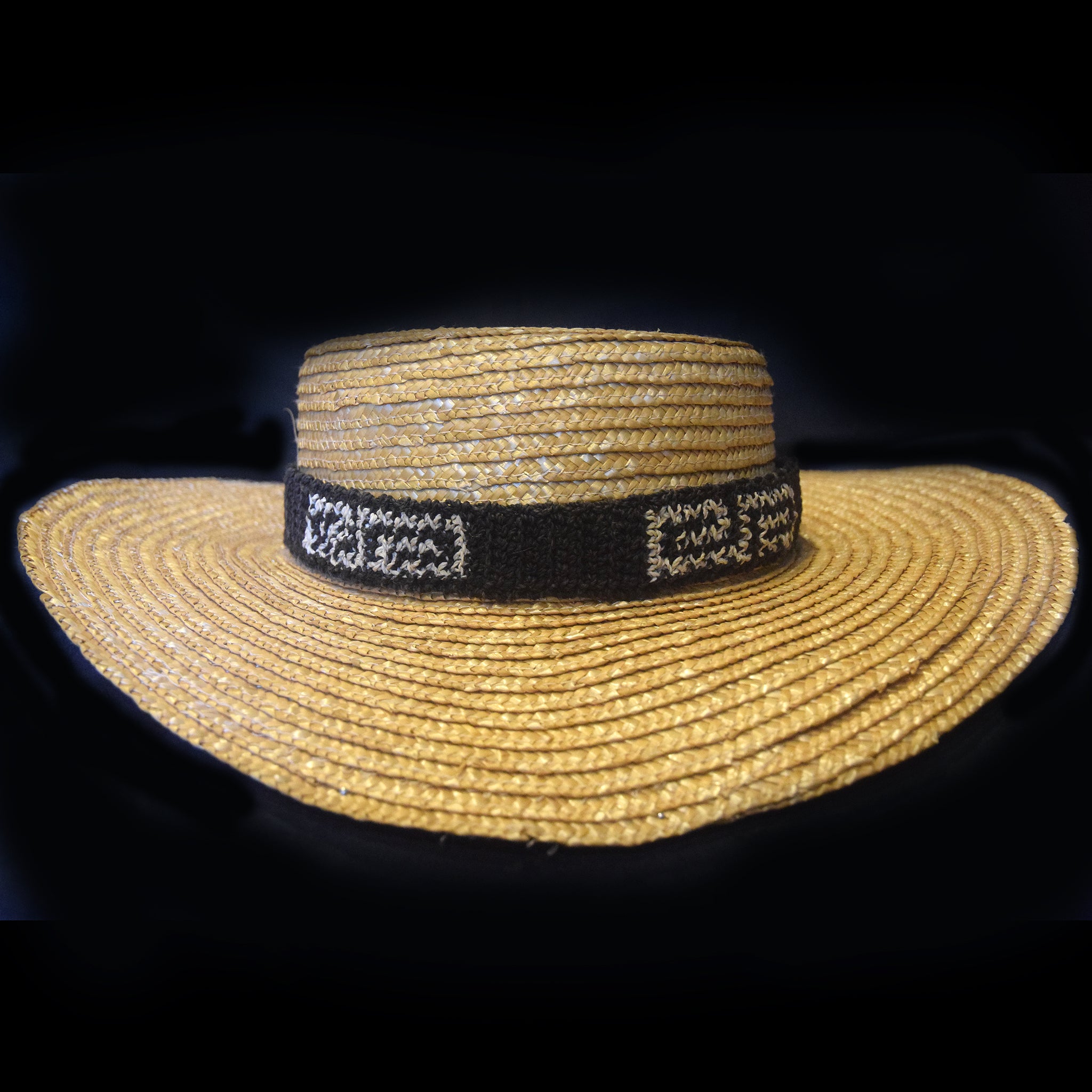 Fair-trade Hand-made Hat band - Bora labyrinth pattern - made by Peruvian Amazon artisan - Amazon Ecology