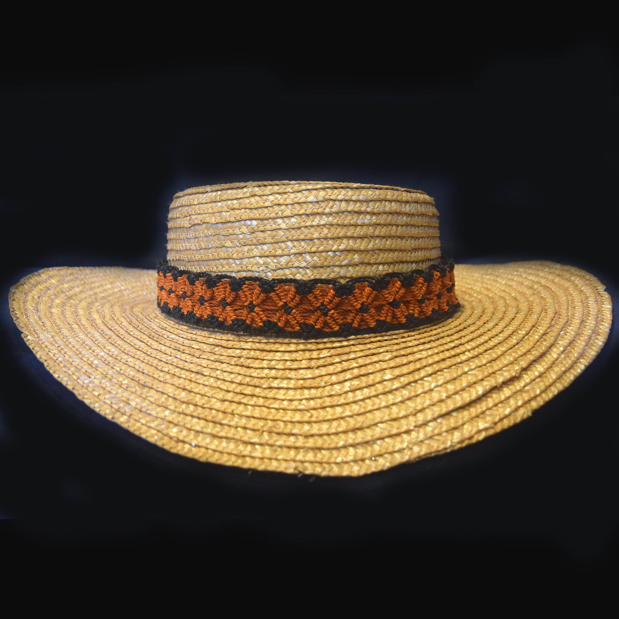 Fair-trade Hand-made Hat band - orange & black snake - made by Peruvian Amazon artisan - Amazon Ecology