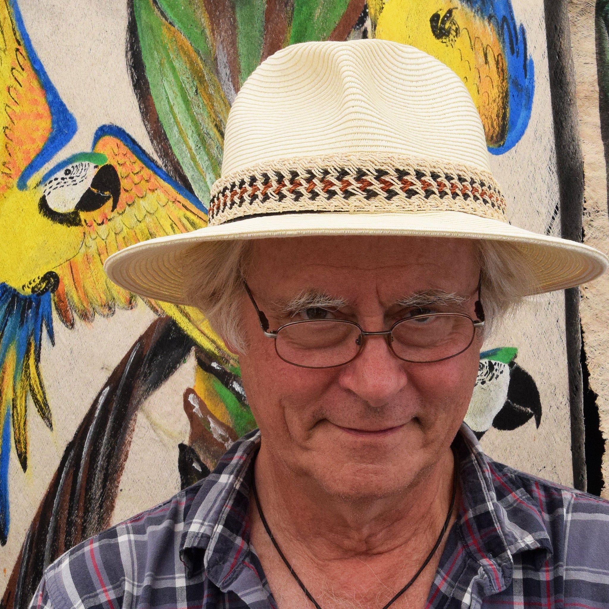 Fair-trade Hand-made Hat band - white herringbone shushupe - made by Peruvian Amazon artisan - Amazon Ecology