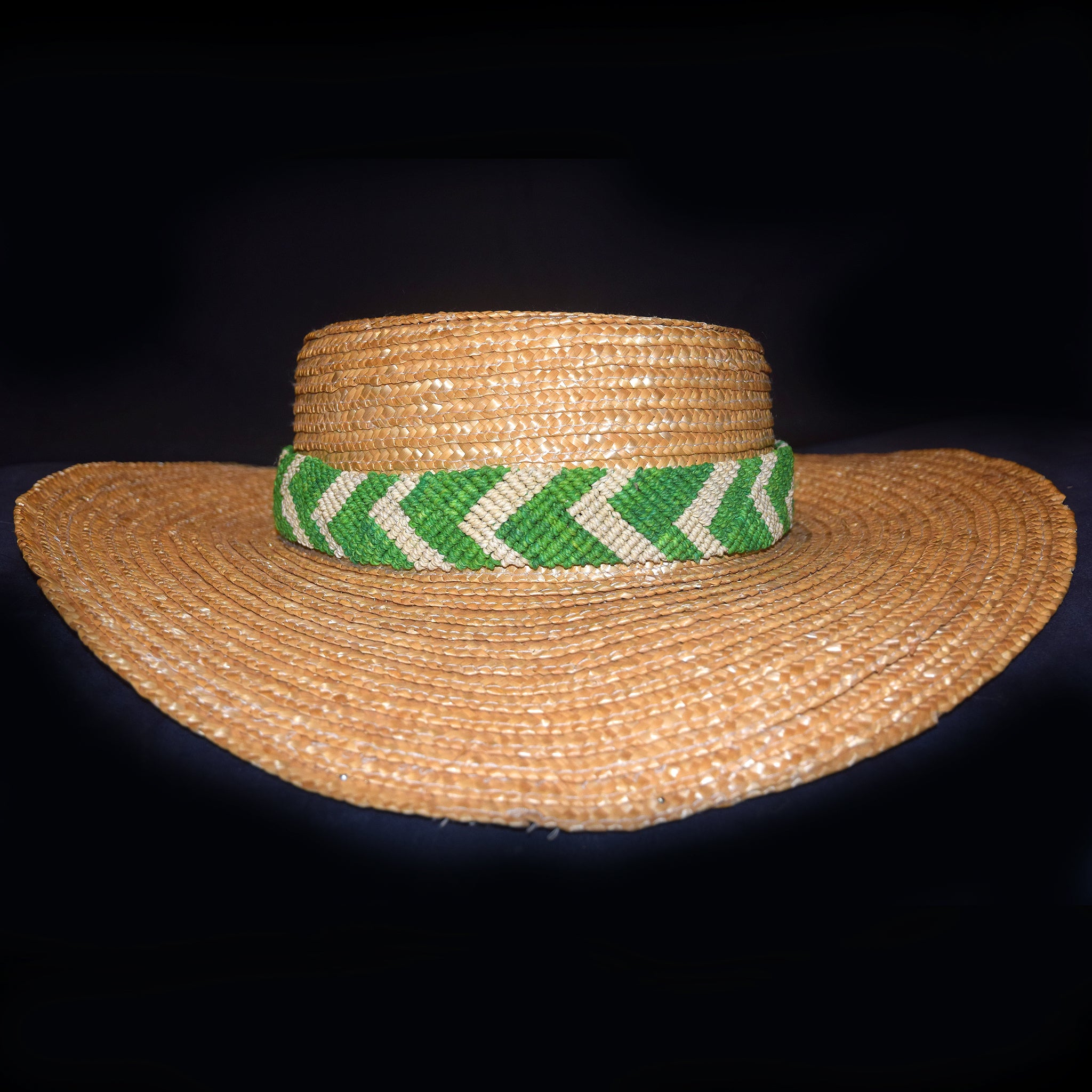 Fair-trade Hand-made Hat band - Emerald tree boa (Loro machaco) - made by Peruvian Amazon artisan - Amazon Ecology