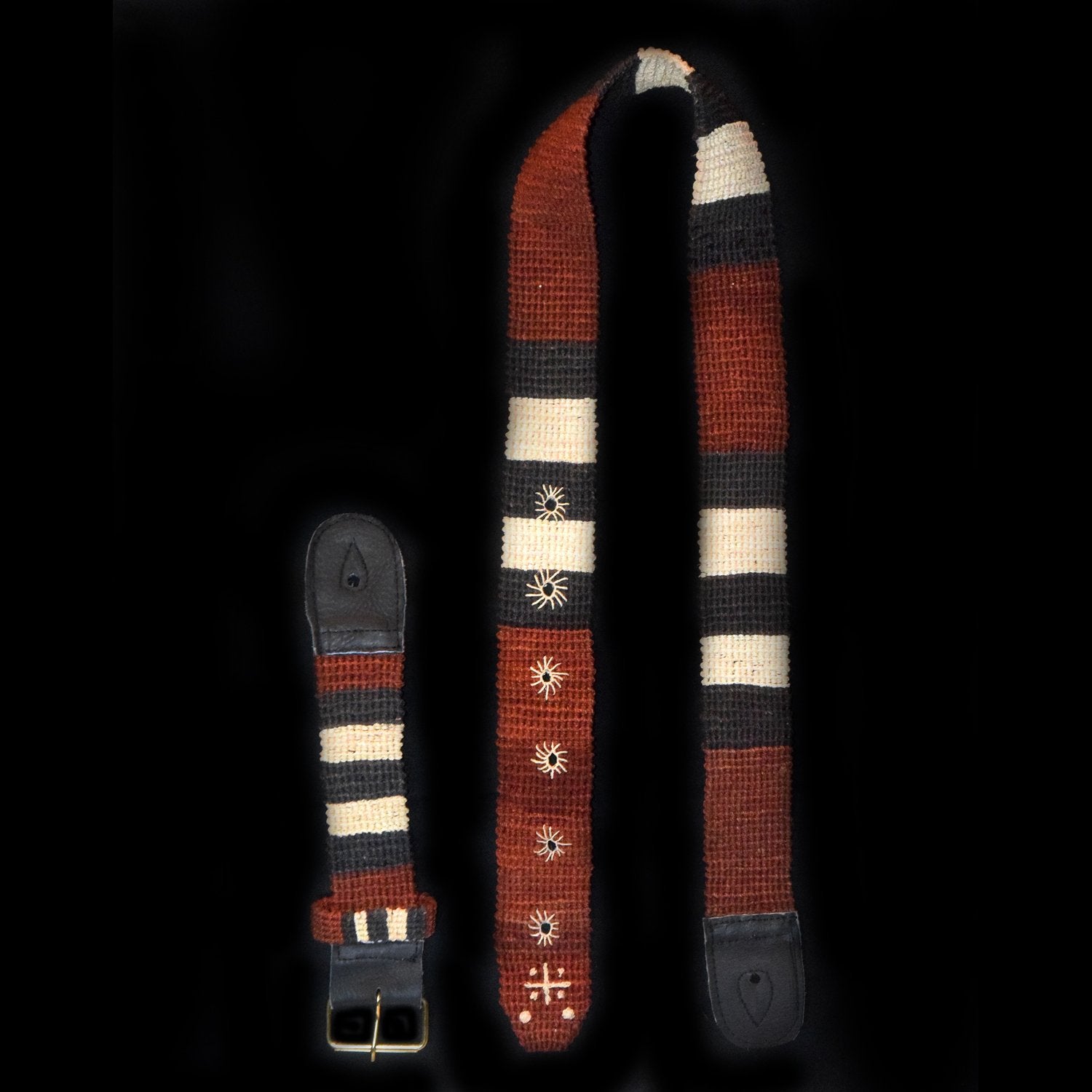 GS02A : Fair-trade hand-made Amazon guitar strap - coral snake model