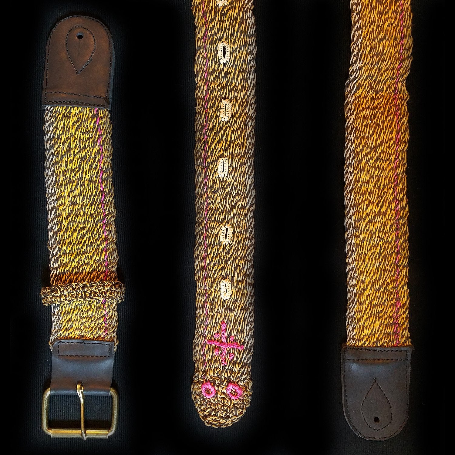 GS05A : Fair-trade hand-made Amazon guitar strap - tropical rattlesnake model