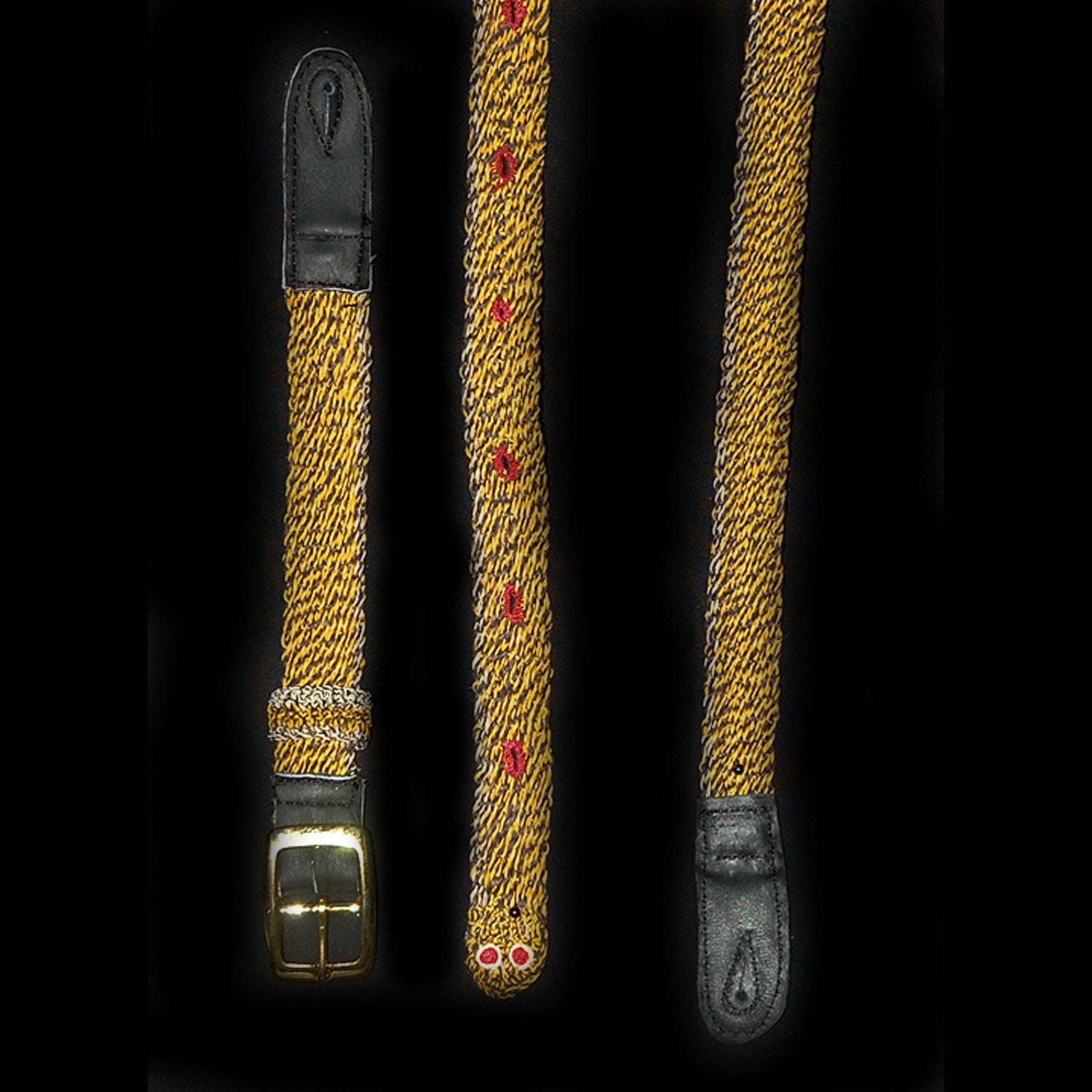 GSM05A : Fair-Trade hand-made Amazon mandolin strap - tropical rattle snake model