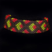 Multi-color diamond pattern chambira palm fiber bracelet - Amazon Ecology