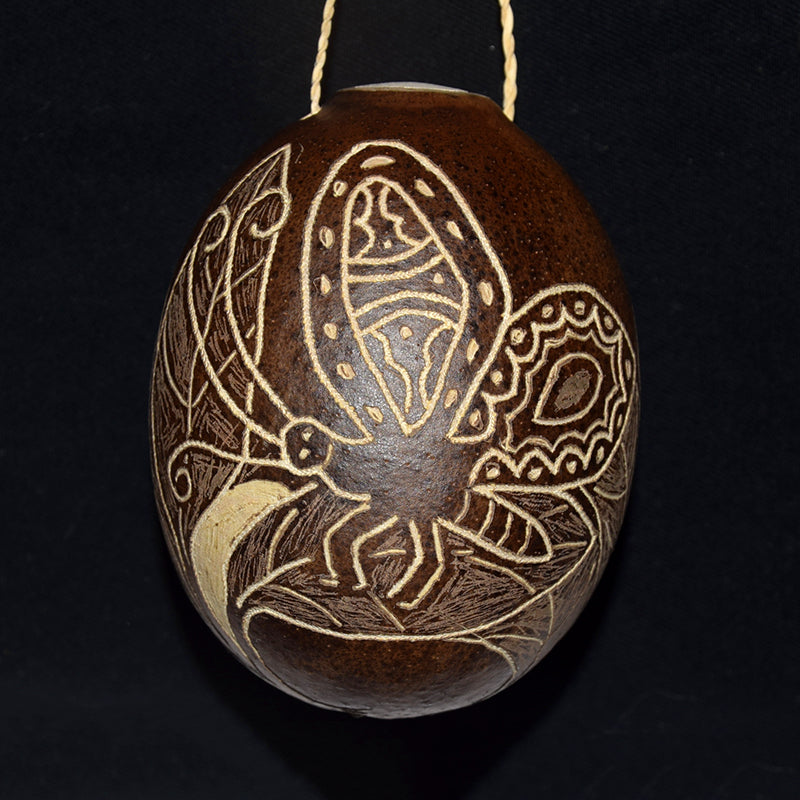 Butterfly Insect Calabash Christmas tree ornament and hand rattle - Amazon Ecology