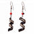 Cana Flecha Earrings, Black and White, Spiral Design, Turquoise or Huayruru Bead