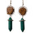 Ayahuasca Vine Earrings in Silver Wire Flowers, with Crystal and Stone Pendants