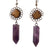 Ayahuasca Vine Earrings in Silver Wire Flowers, with Crystal and Stone Pendants