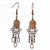 Elegant Rhodochrosite Dangling Earrings with Silver Wire