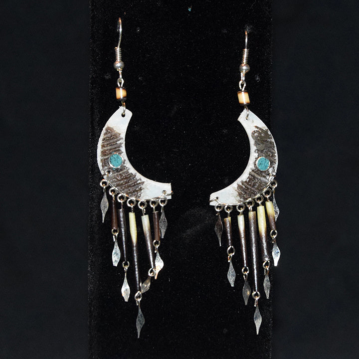 Paiche Fish Scales Crescent Moon Earrings - Amazon Ecology