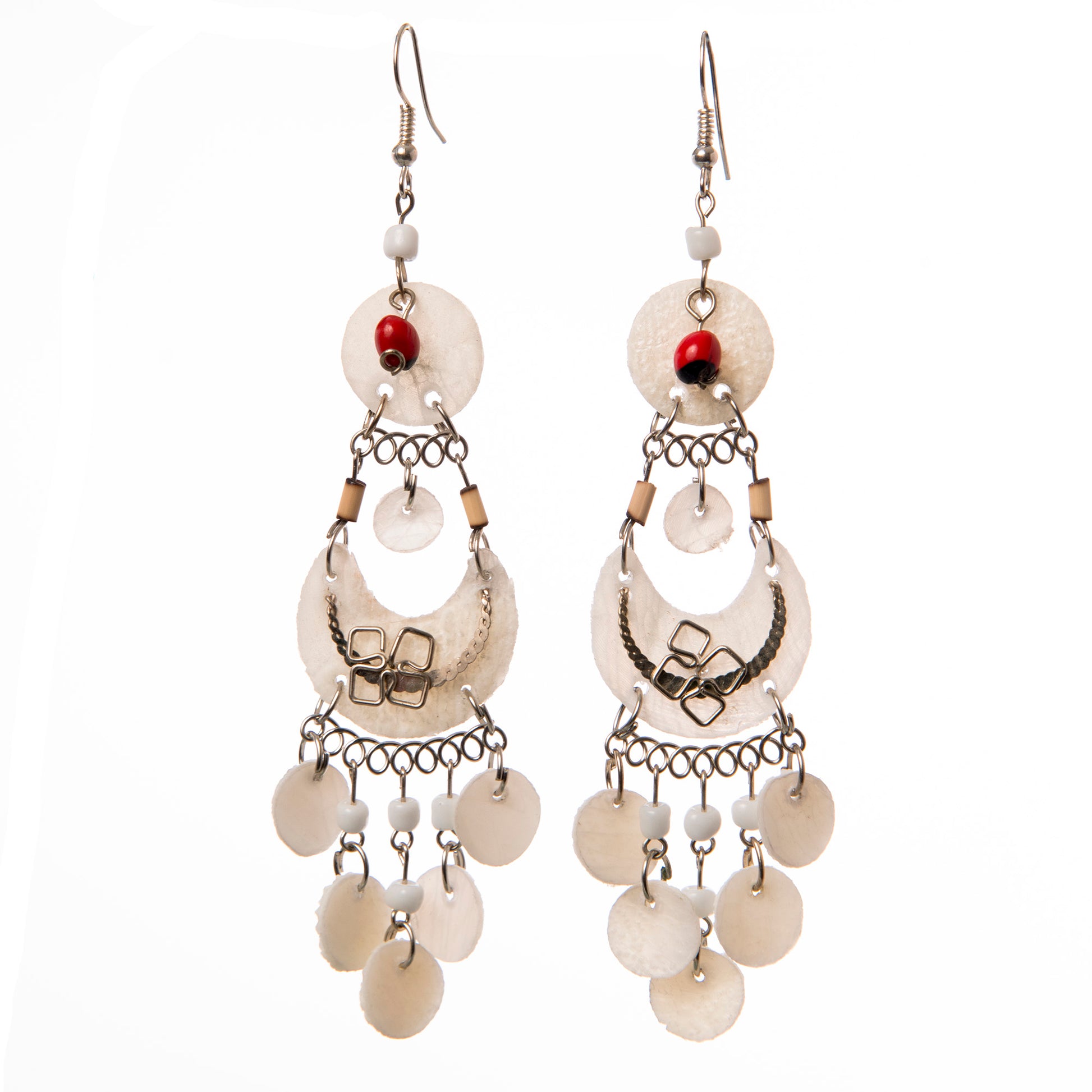 Paiche Fish Scales Crescent Moon Earrings - Amazon Ecology
