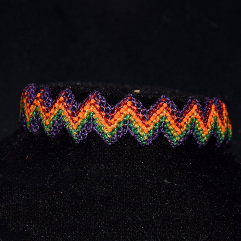 Rainbow zig-zag macrame bracelet - Amazon Ecology