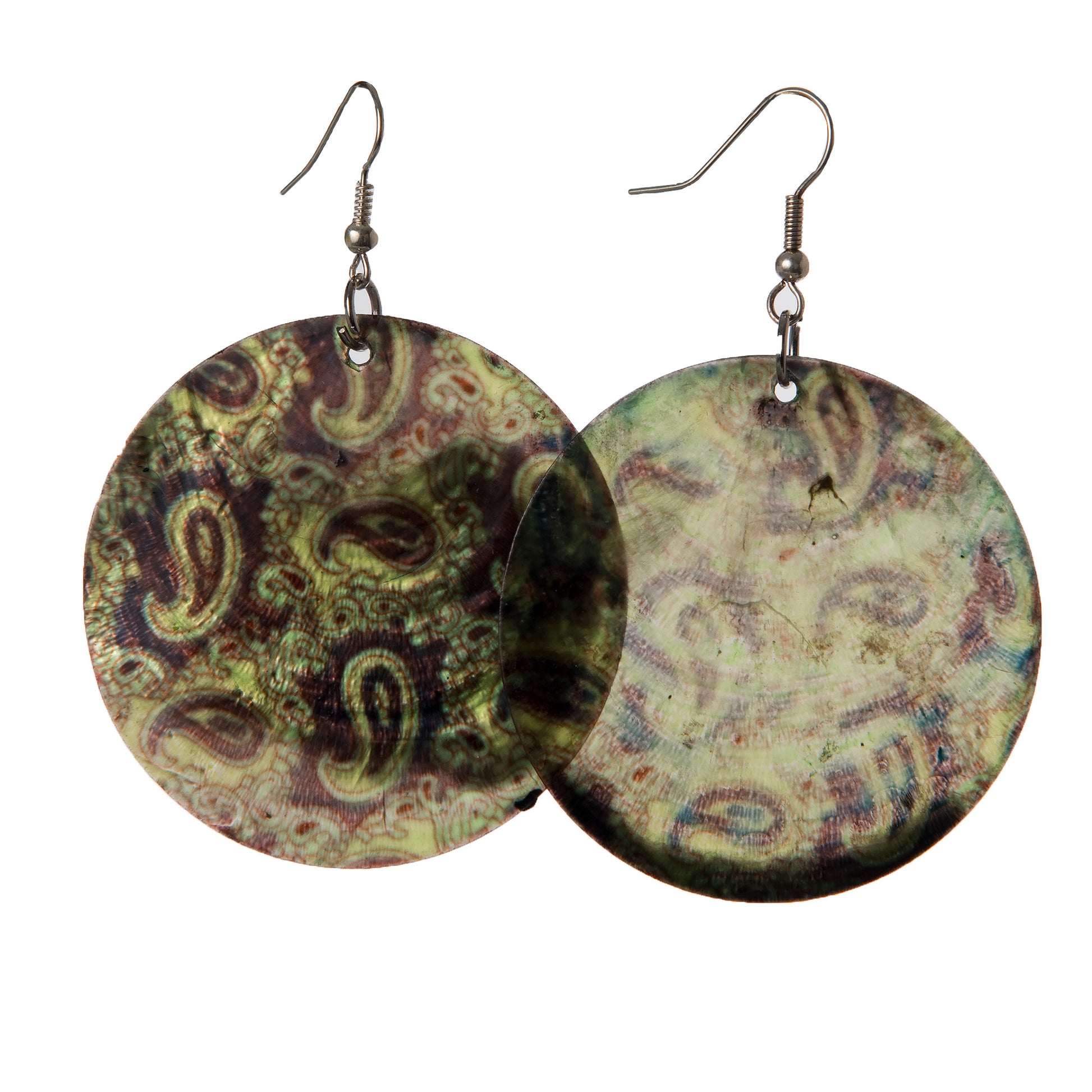Circular Nakar Shell Earrings - made by artisan from the Peruvian Amazon - Amazon Ecology