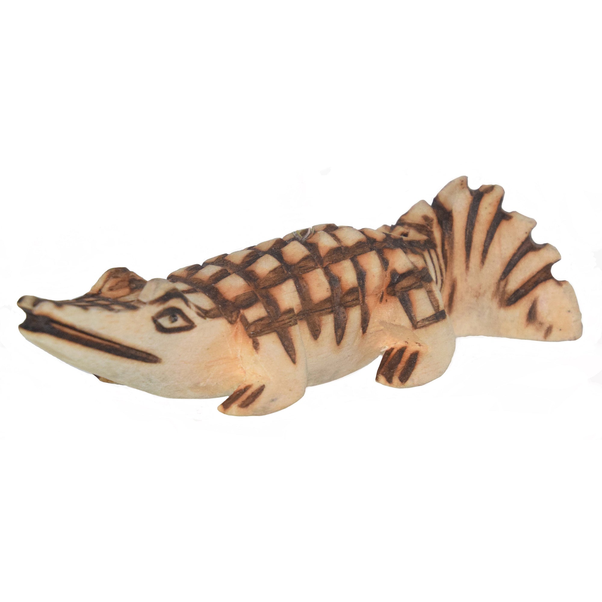 CAIMAN BALSA WOOD FAIR -TRADE ORNAMENT - CARVED BY PERUVIAN AMAZON ARTISAN - Amazon Ecology