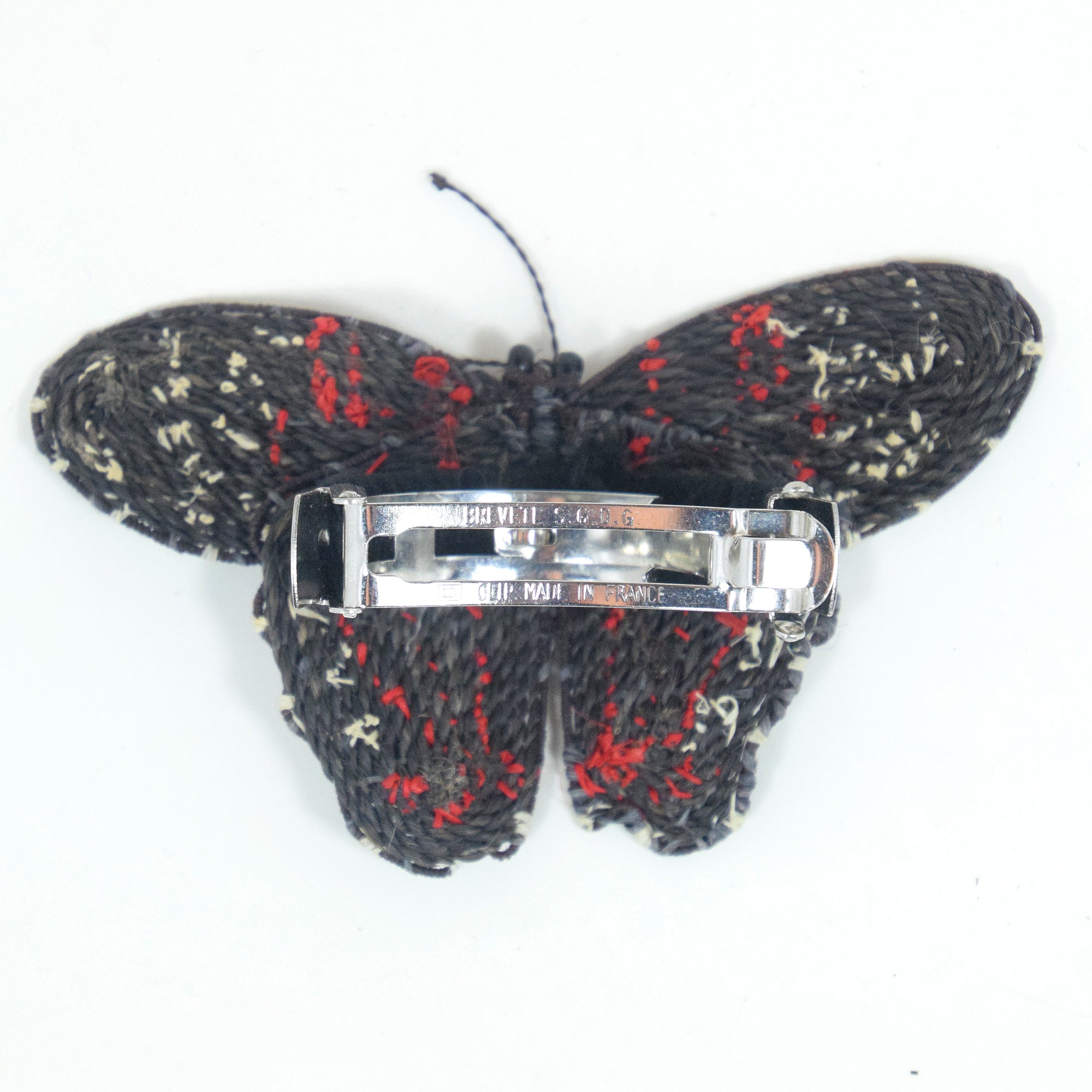 Woven butterfly pony tail barrettes - made by Peruvian Amazon artisans - Amazon Ecology
