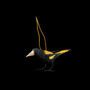 Yellow-rumped cacique and other yellow bird chambira ornaments - Amazon Ecology