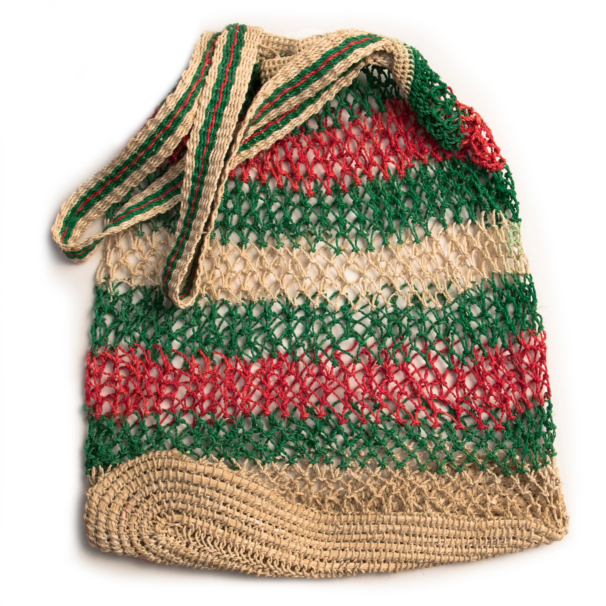 Handmade Open Weave Striped Double Strap Bags from the Peruvian Amazon - Amazon Ecology